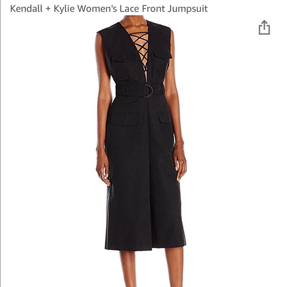 Kendall + Kylie Women's Lace Front Jumpsuit small